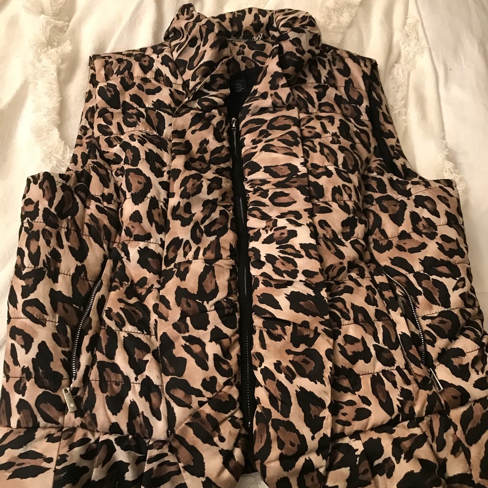 White House black market cheetah vest